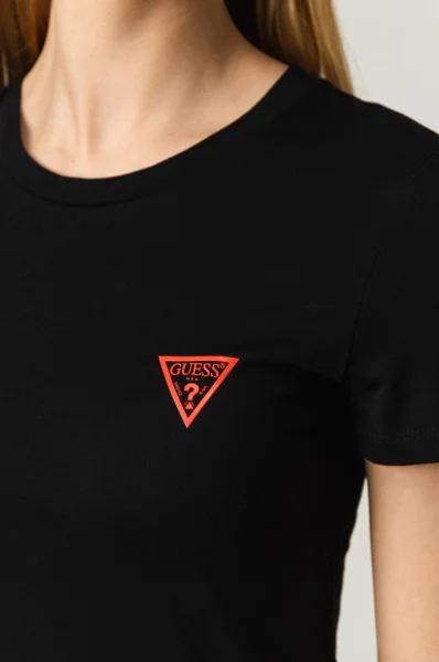 t-shirt pop | slim fit GUESS μαύρο