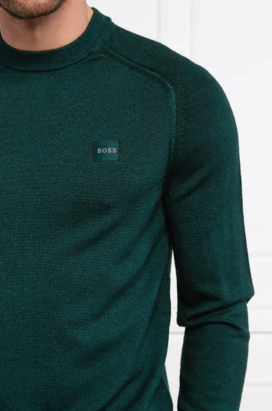 Μάλλινος πουλόβερ ANSERLOT | Regular Fit BOSS ORANGE πράσινο μπουκαλιού