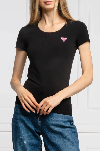 t-shirt kamelia | slim fit GUESS μαύρο