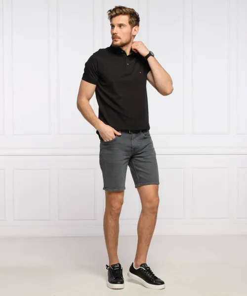 Πόλο 1985 | Slim Fit | pique Tommy Hilfiger μαύρο