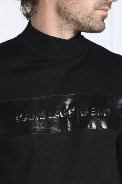 μάλλινος πουλόβερ | regular fit Karl Lagerfeld μαύρο