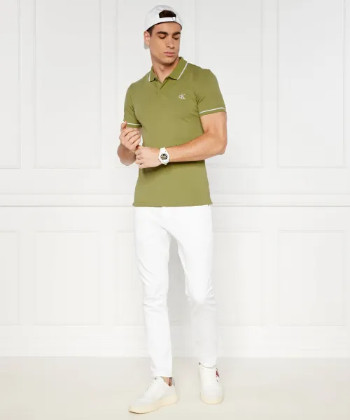 Πόλο | Slim Fit | pique Calvin Klein Jeans πράσινο