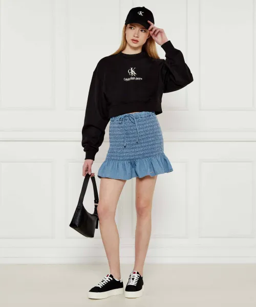 Μπλούζα | Cropped Fit Calvin Klein Jeans μαύρο