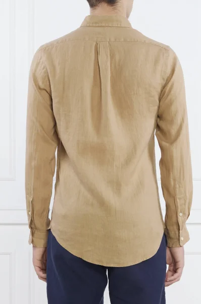 Λινό πουκάμισο | Slim Fit POLO RALPH LAUREN χρώμα καμήλας 