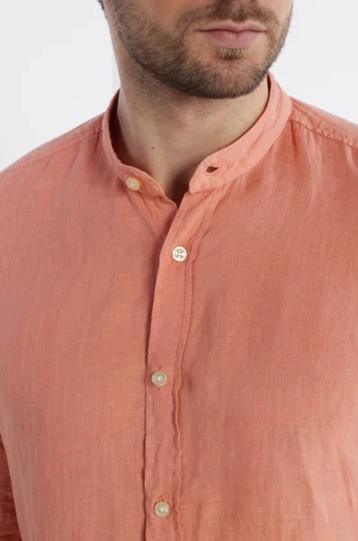 Λινό πουκάμισο Race | Regular Fit BOSS ORANGE χρώμα σολομού