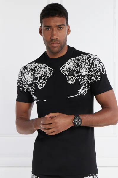 T-shirt Tiger | Regular Fit Plein Sport μαύρο