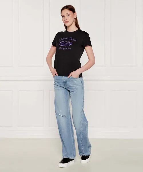 T-shirt Tommy Jeans | μαύρο Regular Fit DW0DW21404