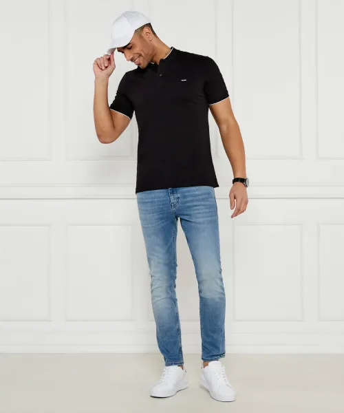 Πόλο | Slim Fit | stretch pique Calvin Klein μαύρο