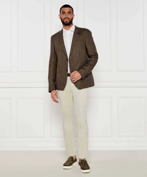 Λινό σακάκι Hoverest12 | Slim Fit Joop! καφέ
