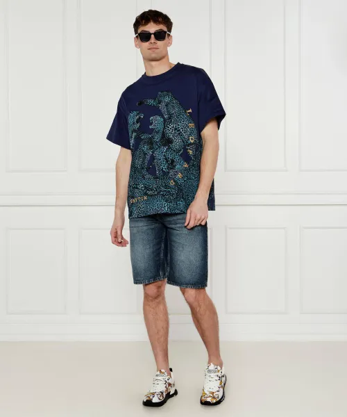 T-shirt | Relaxed fit Just Cavalli ναυτικό μπλε