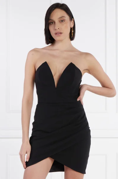 Φόρεμα με ζώνη Elisabetta Franchi μαύρο