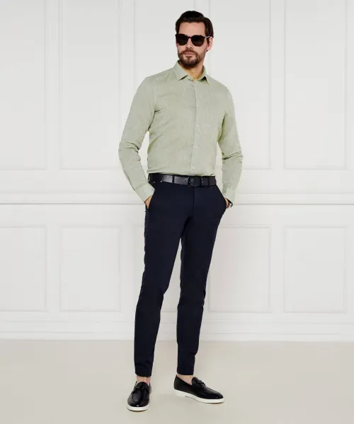 Πουκάμισο Pit-W | Slim Fit |με την προσθήκη λινού Joop! χρώμα φιστικιού