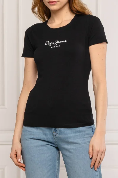 t-shirt new virginia | slim fit Pepe Jeans London μαύρο