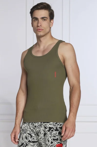 Tank top 2pack Hugo Bodywear χρώμα ελιάς