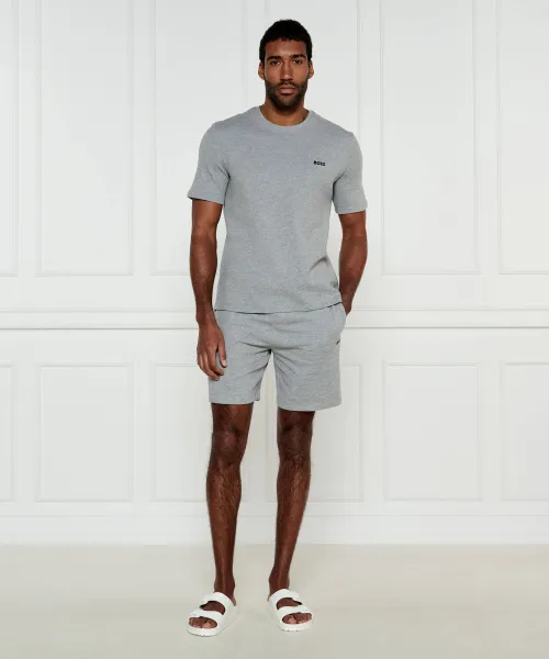 T-shirt Waffle BOSS BLACK | γκρί Regular Fit 50535891