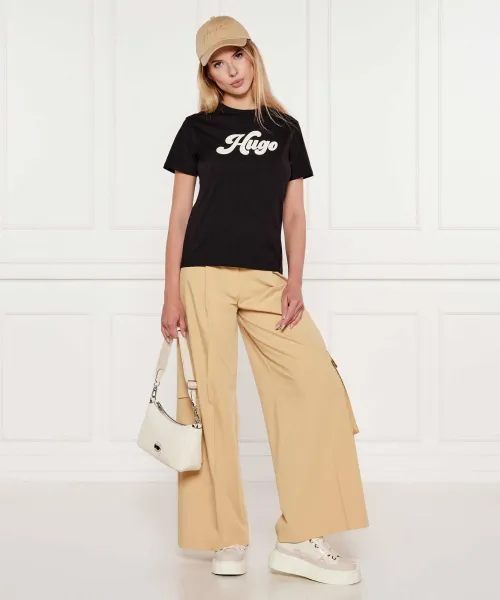 T-shirt Damacia_4 | Regular Fit HUGO μαύρο