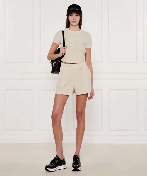 T-shirt PEONY | Cropped Fit GUESS ACTIVE κρεμώδες