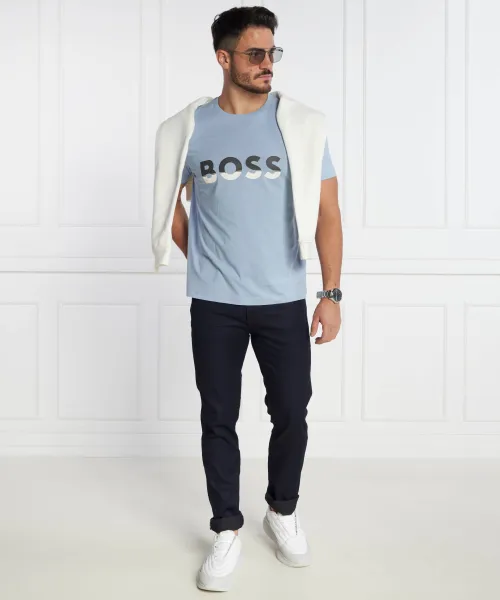 T-shirt Tee | Regular Fit BOSS GREEN μπλέ