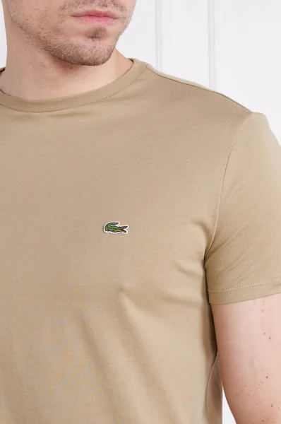 t-shirt | slim fit Lacoste χρώμα άμμου