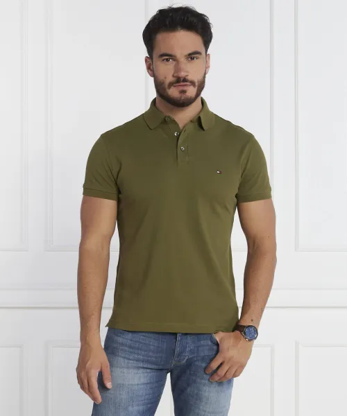 Πόλο 1985 | Slim Fit | pique Tommy Hilfiger χρώμα ελιάς