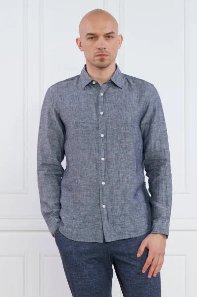 Λινό πουκάμισο Liam | Regular Fit BOSS BLACK γραφίτη