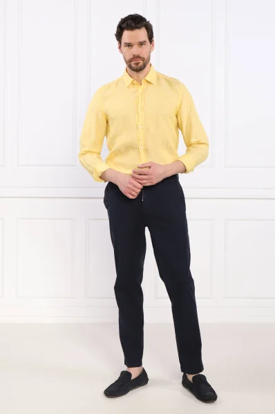 Λινό πουκάμισο Liam | Regular Fit BOSS BLACK κίτρινο