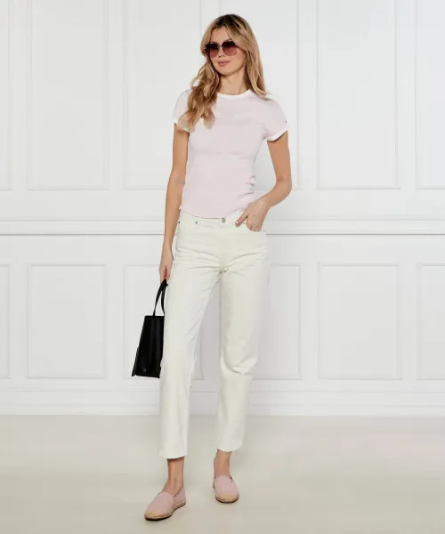 T-shirt | Slim Fit Tommy Hilfiger ροζ
