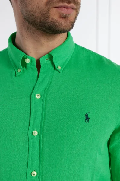 Λινό πουκάμισο | Slim Fit POLO RALPH LAUREN πράσινο