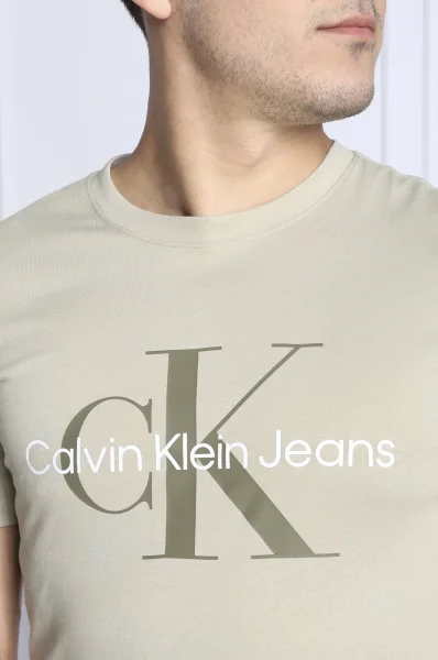 T-shirt | Slim Fit CALVIN KLEIN JEANS χρώμα ελιάς