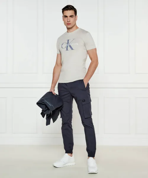 T-shirt | Slim Fit Calvin Klein Jeans μπεζ