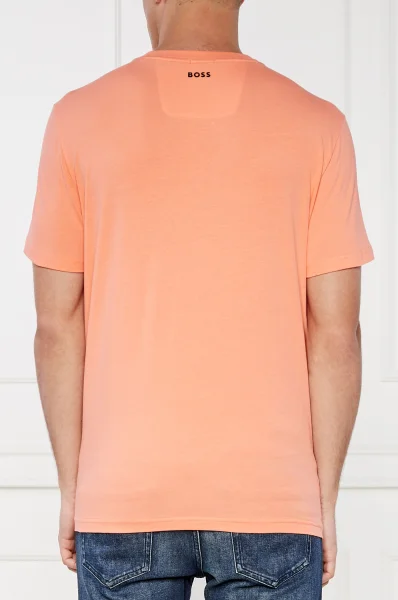 T-shirt Tee | Regular Fit | stretch BOSS GREEN χρώμα ροδάκινου