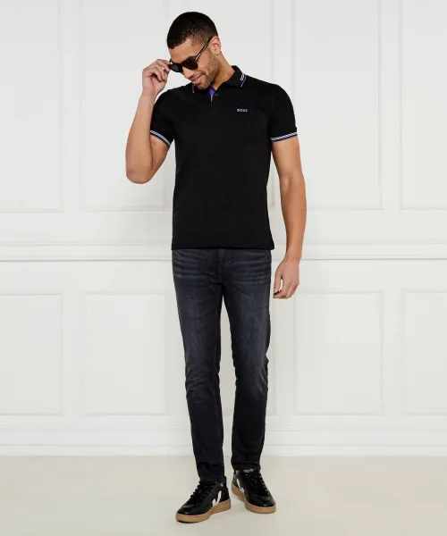 Πόλο Paul | Slim Fit | stretch BOSS GREEN μαύρο
