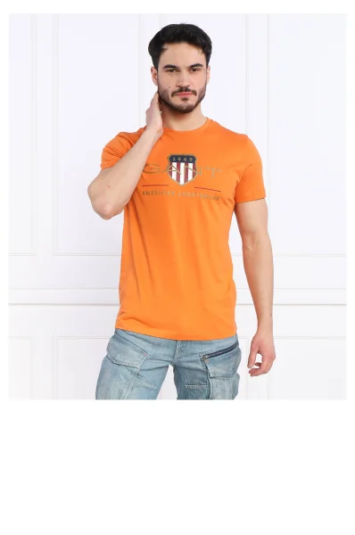 T-shirt | Regular Fit Gant πορτοκαλί