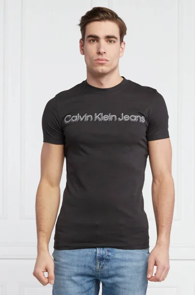 T-shirt INSTITUTIONAL | Slim Fit CALVIN KLEIN JEANS μαύρο