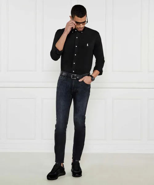 πουκάμισο | regular fit | pique POLO RALPH LAUREN μαύρο