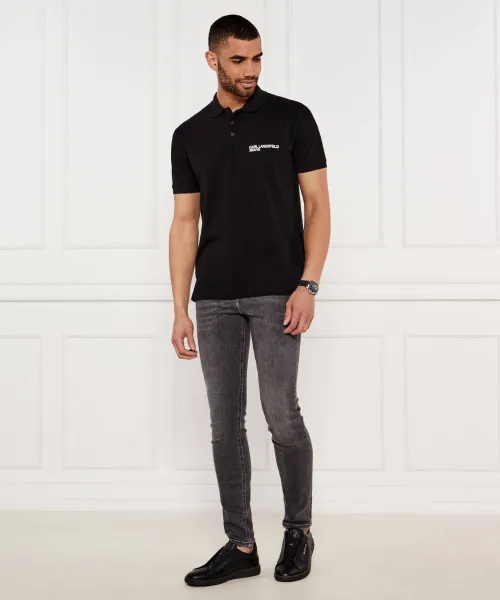 Πόλο | Regular Fit | pique Karl Lagerfeld Jeans μαύρο