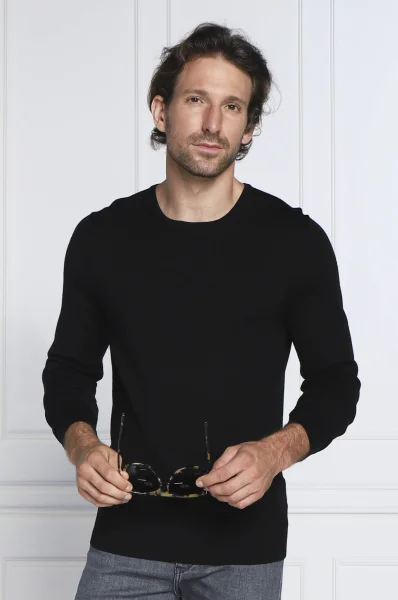μάλλινος πουλόβερ | regular fit Calvin Klein μαύρο