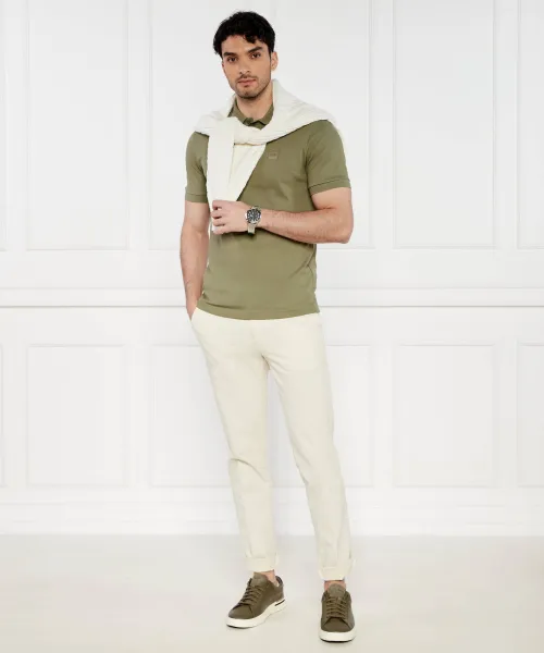 Πόλο Passenger | Slim Fit BOSS ORANGE χακί