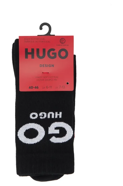 Κάλτσες QS RIB SLOGAN CC Hugo Bodywear μαύρο