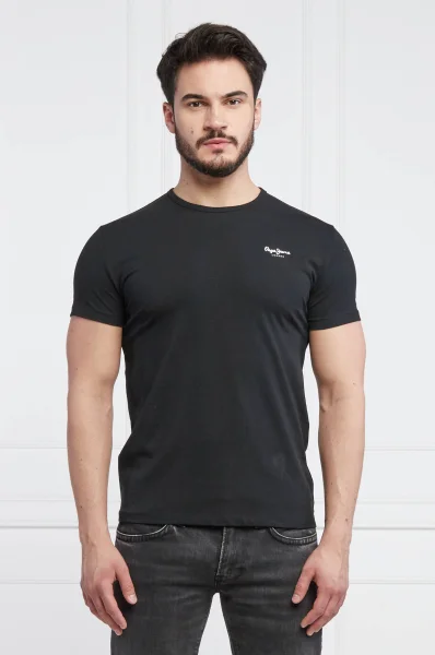 T-shirt | Slim Fit Pepe Jeans London μαύρο