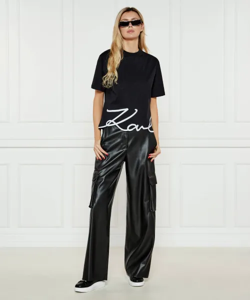 T-shirt SIGNATURE HEM T | Regular Fit Karl Lagerfeld μαύρο