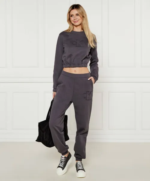 Μπλούζα | Cropped Fit Calvin Klein Jeans γραφίτη