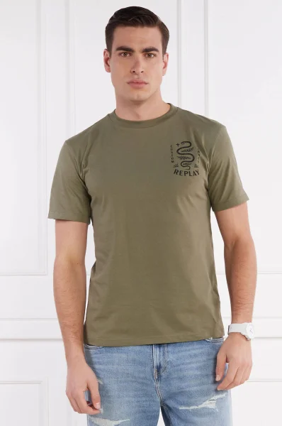 T-shirt | Regular Fit Replay χρώμα ελιάς