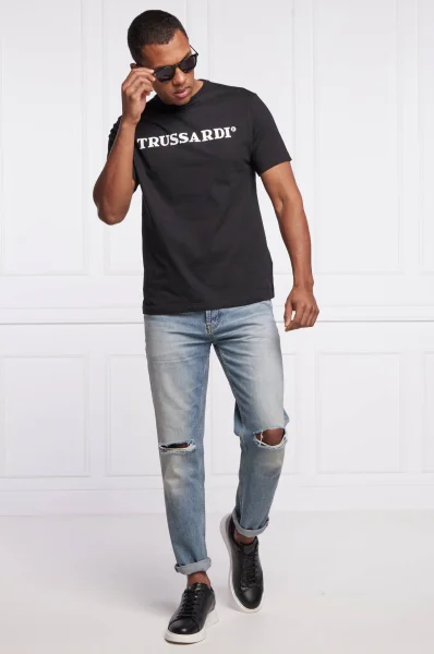 T-shirt | Regular Fit Trussardi μαύρο