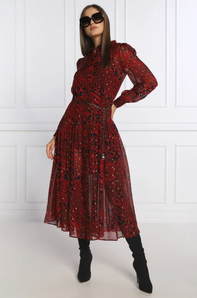 Φόρεμα με ζώνη | με την προσθήκη μεταξιού Michael Kors κόκκινο