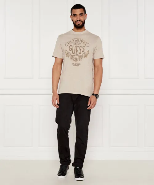 T-shirt | Regular Fit GUESS μπεζ