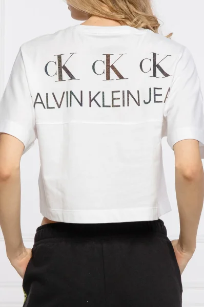 T-shirt | Cropped Fit CALVIN KLEIN JEANS άσπρο
