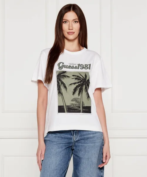 T-shirt GUESS | άσπρο Regular Fit W5YI17 I3Z14