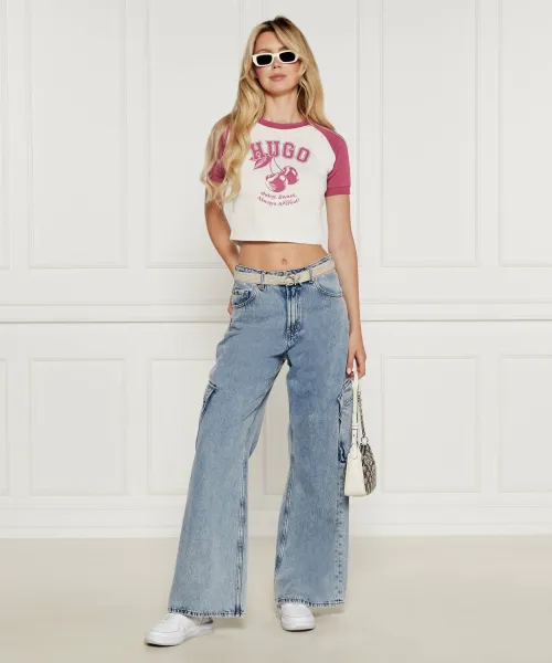 T-shirt Dana | Cropped Fit Hugo Blue άσπρο