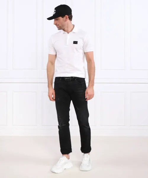 Πόλο | Slim Fit Dolce & Gabbana άσπρο
